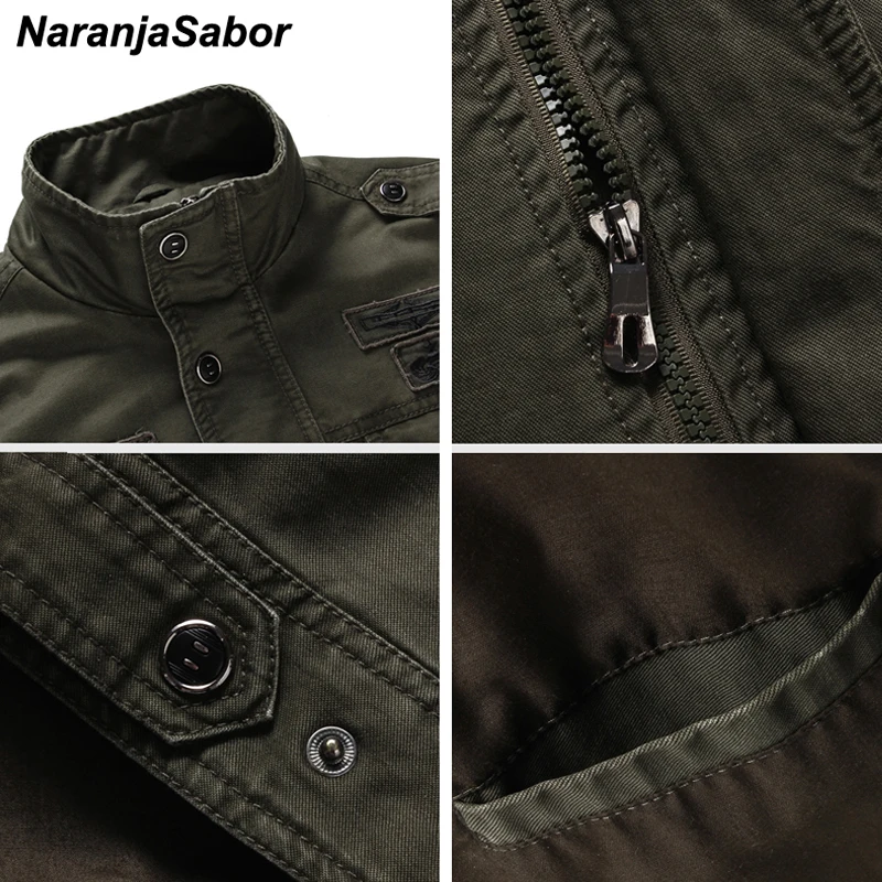 Куртка мужская в стиле милитари NaranjaSabor однотонная верхняя одежда больших