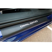 carbon fiber vinyl sticker car door sill protector scuff plate for citroen berlingo car accessories