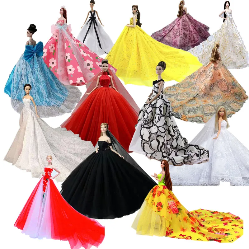 

1:6 Fashion Doll Clothes Princess Wedding Dresses for Barbie Clothes Outfits Party Gown Vestidos 1/6 BJD Dolls Accessories Toys