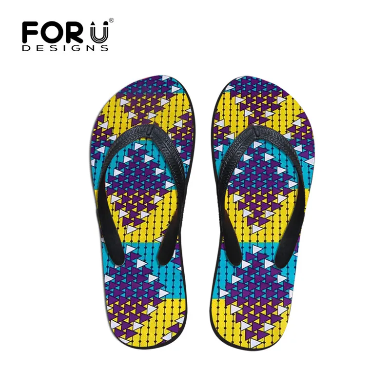 Y4620AB FORUDESIGNS Вьетнамки в африканском стиле; женские шлепанцы; сандалии на плоской подошве; женские домашние уличные Вьетнамки; женские сандалии в африканском стиле - Цвет: Y4620AB
