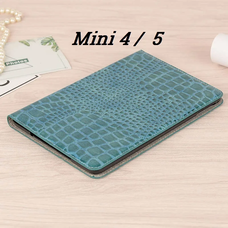 Coque для iPad mini 1 2 3 4 5 Роскошный чехол из крокодиловой кожи PU Folio Stand слот для карт iPad mini 5 Роскошный чехол 7,9'' - Цвет: mini 4 5 Blue