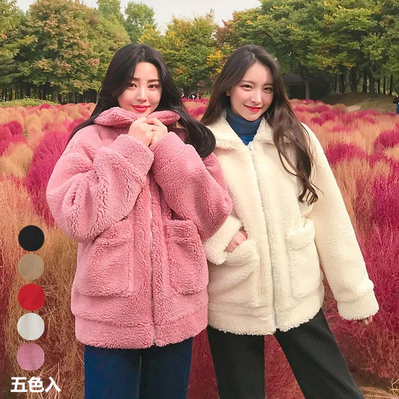 

New Winter Lalambswool Leather and Fur in One Faux Fur Coat Women's Profile Korean-Style Loose Thick Short