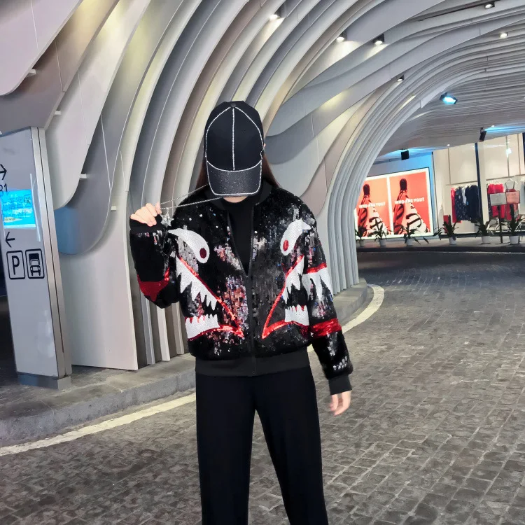 Женская Осенняя куртка бомбер с длинным рукавом на молнии|Женские толстовки и