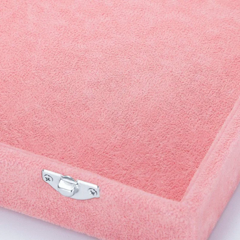 

1Pcs Pink Velvet Removable Box Stackable Jewelry Storage Box Display Cabinet Exhibition