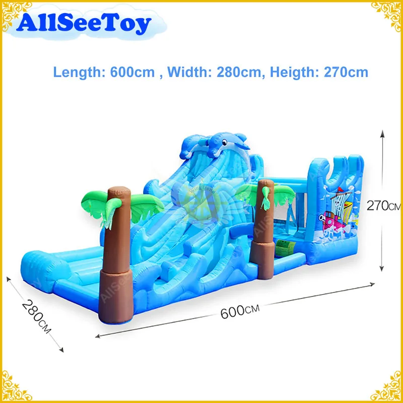 Надувной батут для семейного использования комбинированный водный горный