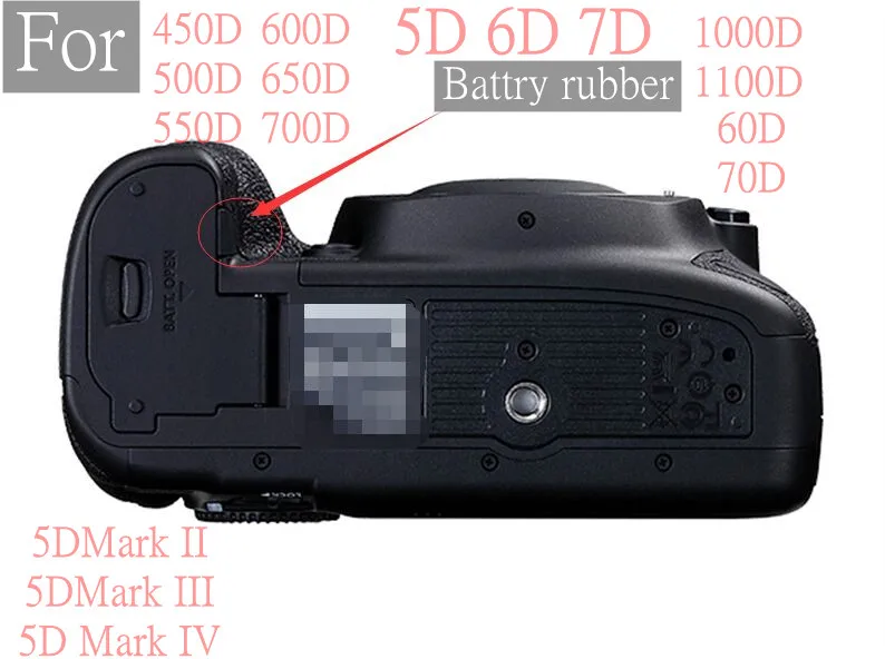 Новинка для Canon 450D 500D 550D 600D 650D 700D 1000D 1100D 6D резиновая крышка батарейного отверстия