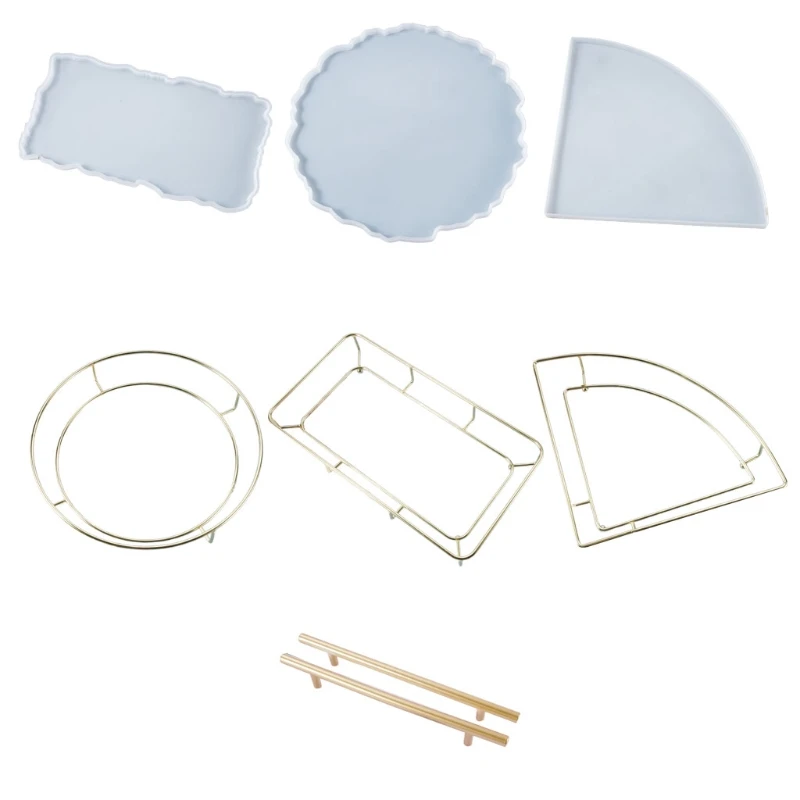 

Crystal Epoxy Resin Tray Mold Fruit Plate Cup Mat Casting Silicone Mould DIY Crafts Coaster Making Tools