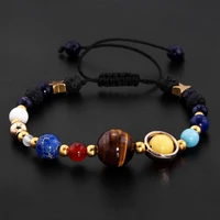 eight planets natural stone bracelet universe yoga chakra galaxy solar lovers system bracelets for men or women jewelry annivers
