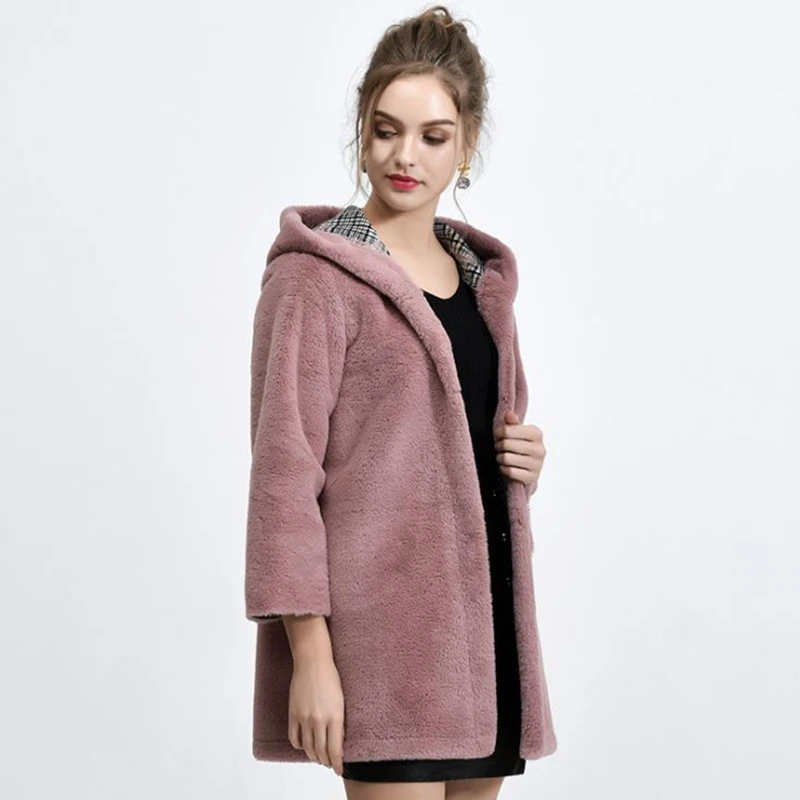 Новинка стильное зимнее модное меховое пальто женская двухсторонняя куртка