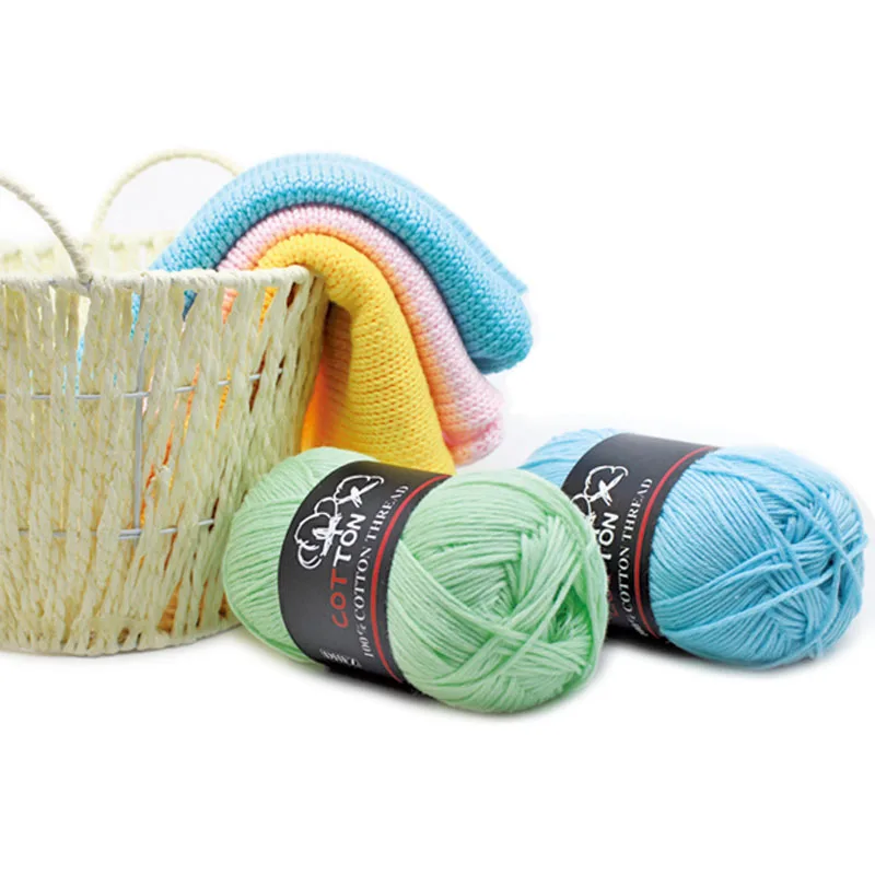 8 шт. тонкие Органические Детские пряжа 100% хлопчатобумажной пряжи для Вязание DIY