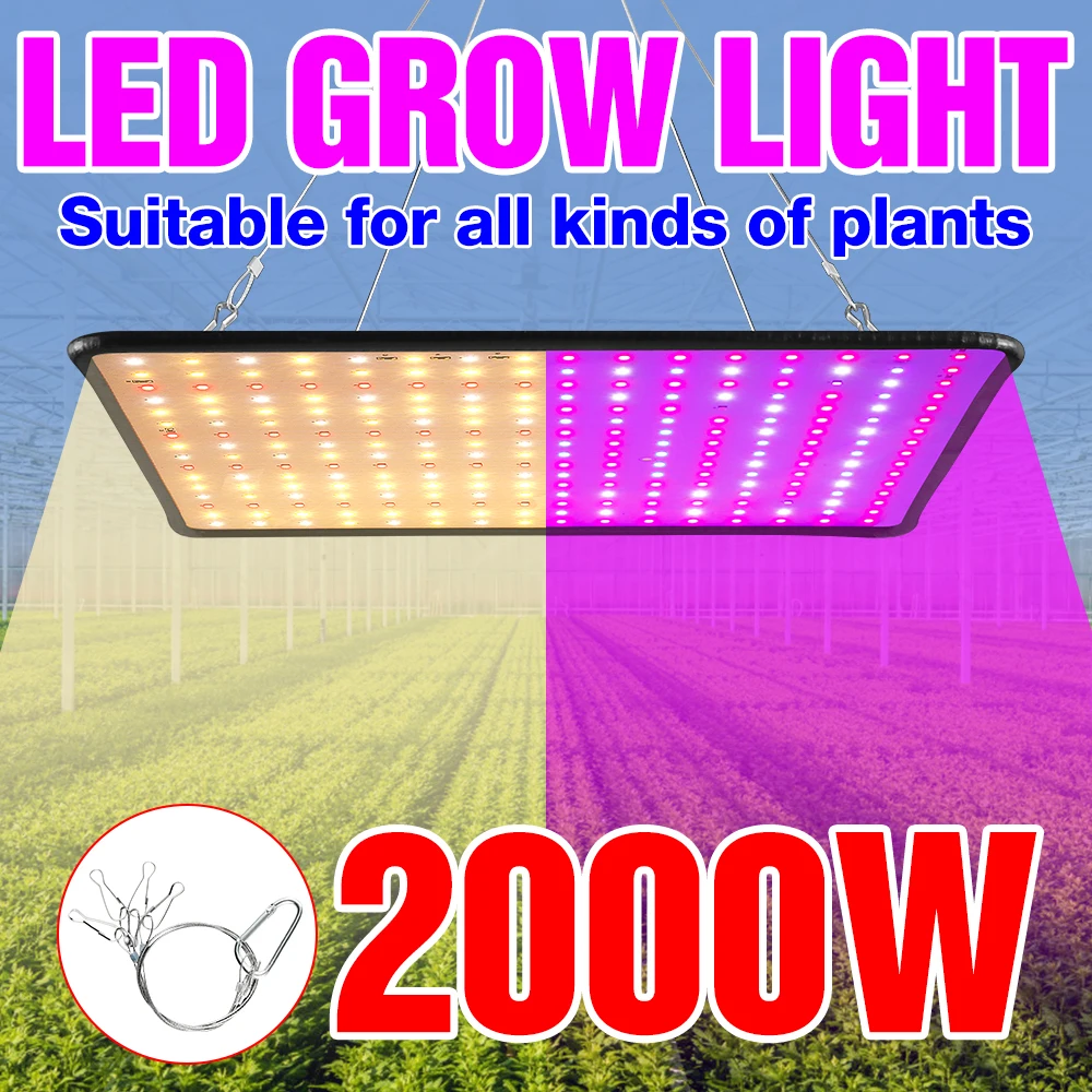 

LED Full Spectrum Grow Lamp 2000W Indoor Vegetables Plant Cultivation Light 220V Phyto Bulb Flower Growing Veg Hydroponics Seed