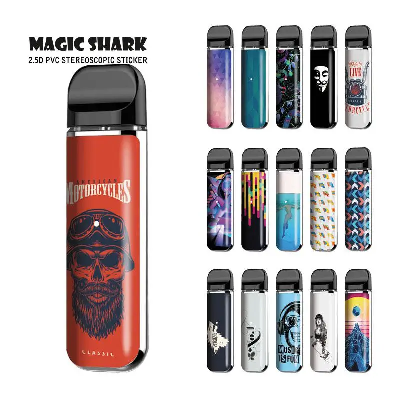 Волшебная Акула череп мотоцикл Игра престолов Флаг V Vendetta ПВХ Vape стикер для Smok Novo