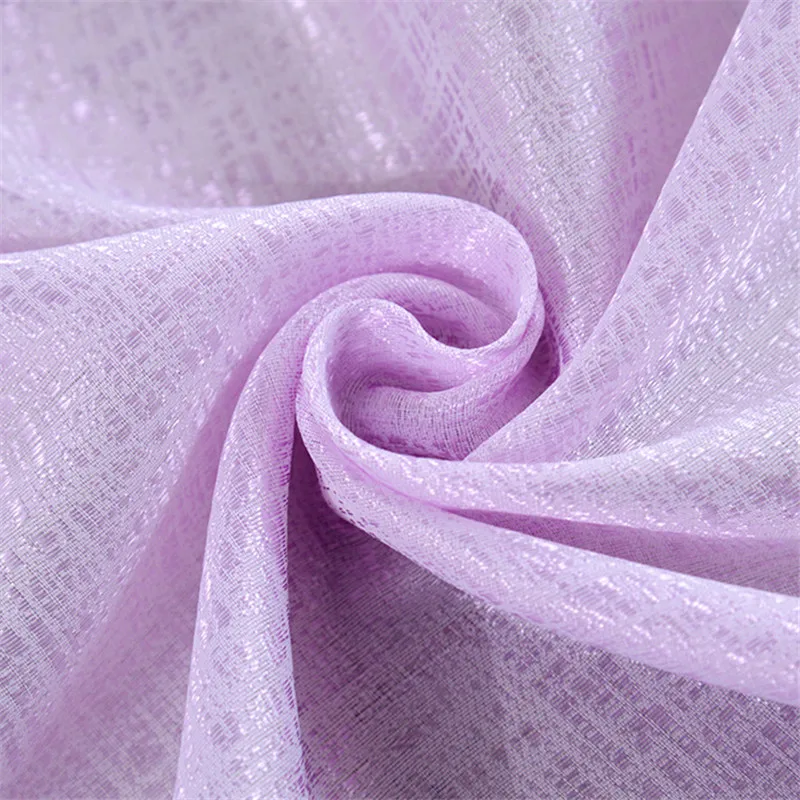 

Latest 6 Colors Jacquard Europe Purple Romantic Curtain Fabric Home Decoration Luxury Sheer Tulle for Living Room Cortinas Salon