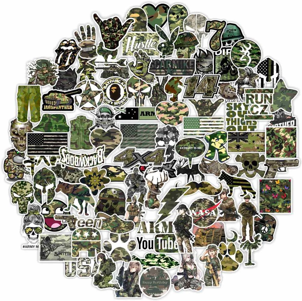 Pegatina de Graffiti militar del ej&eacute;rcito, pegatinas de coche y calcoman&iacute;as DIY para ordenador port&aacute;til, Skateboard, funda de tel&eacute;fono, juguetes de Motor, 50/100 Uds.-0
