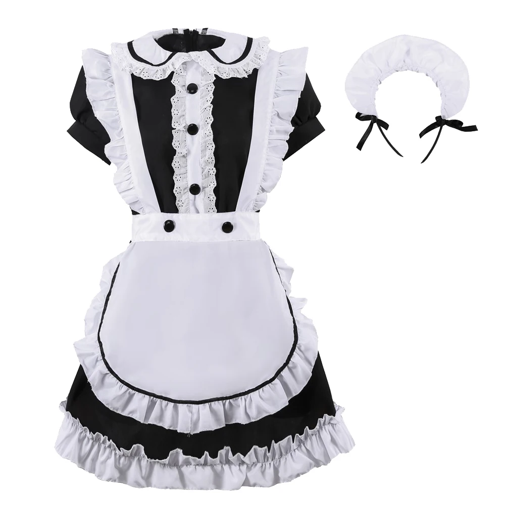 

Maid Dress Outfit Lolita Black White Short Sleeve Dress Halloween Cosplay Costumes