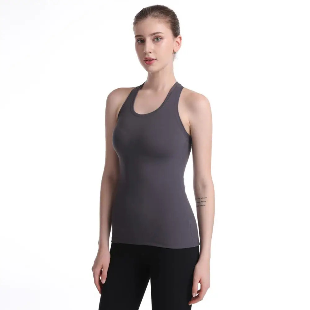 

The New Breathable Quick-Drying Sports Vest Ladies Stretch Tight-Fitting Long Beautiful Back Top Fitness All -Match Yoga Wear