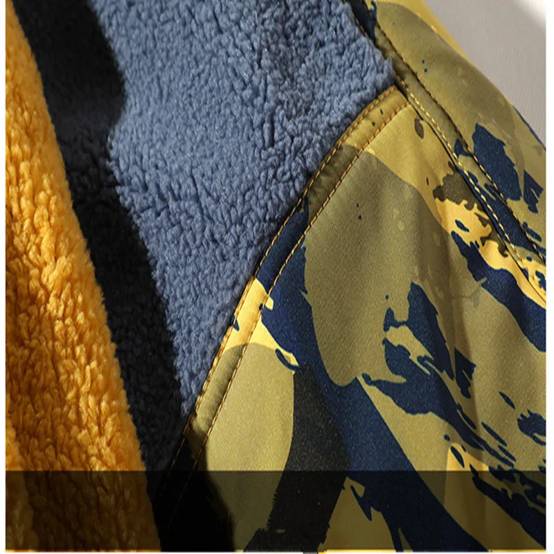 Мужская куртка с капюшоном BOLUBAO камуфляжная приталенная из плюшевой ткани