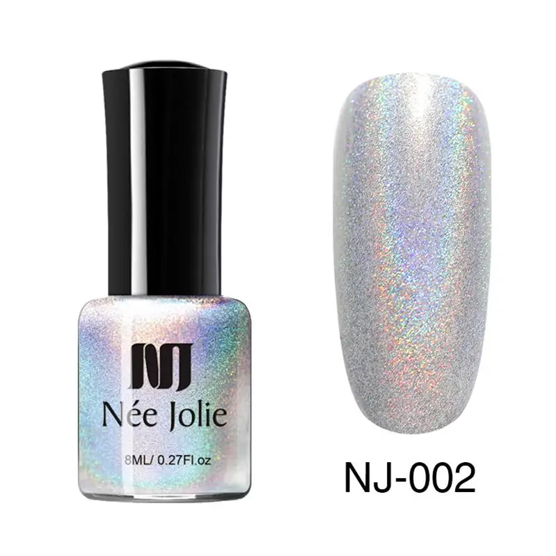 8ml NJ-02 NEE JOLIE 7,5 мл коричневый голографический лак Сияющий Радужный Блеск лак для маникюра цветной дизайн ногтей лак - Цвет: 8ml NJ-02