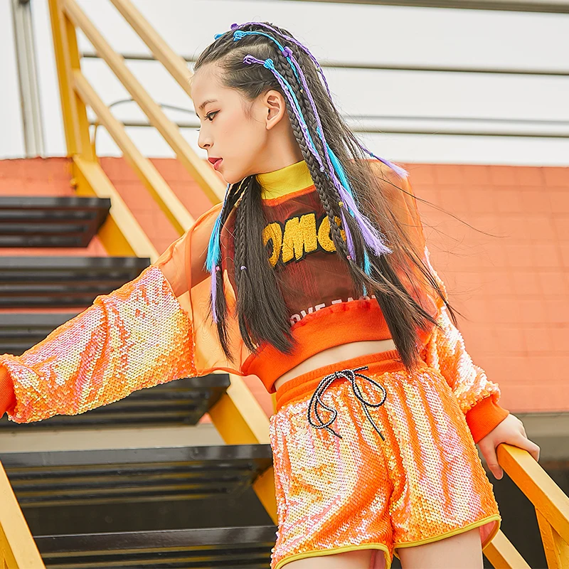 Новинка костюм джазового танца для девочек детский танцевальный в стиле хип-хоп