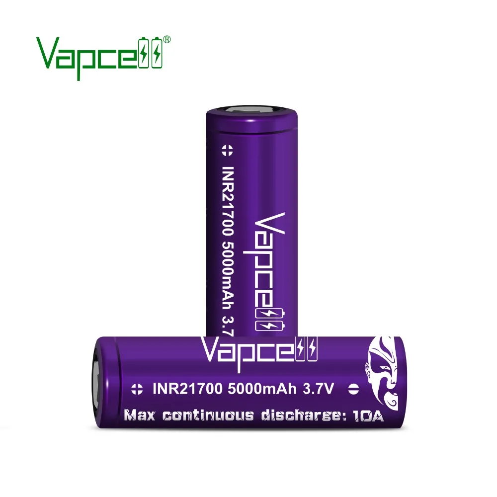 1 доллар купон Vapcell перезаряжаемый литий-ионный аккумулятор высокого качества fo 21700 аккумулятор 21700 5000 мАч 10A M50