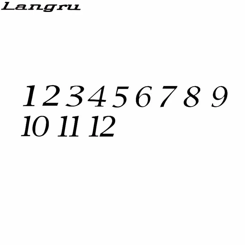 Langru 16 7 см * 4 2 Набор номеров часов 1 3 5 6 8 9 10 11 12 виниловая наклейка на автомобиль