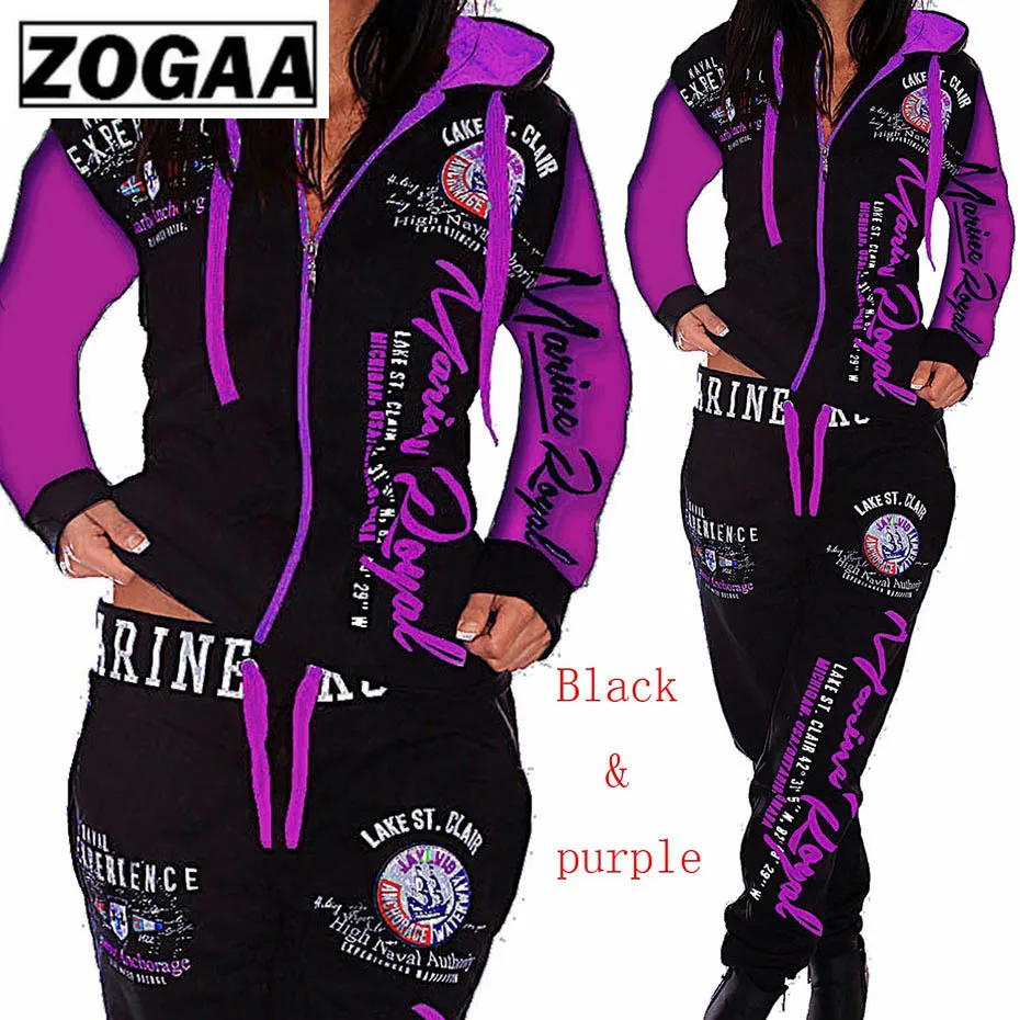 2019 Европейская и американская женская спортивная одежда из 2 предметов осенне