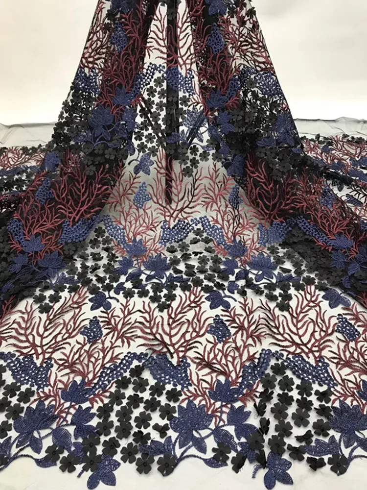 Красивая 3D аппликация Высококачественная вышивка французское Тюлевое кружево