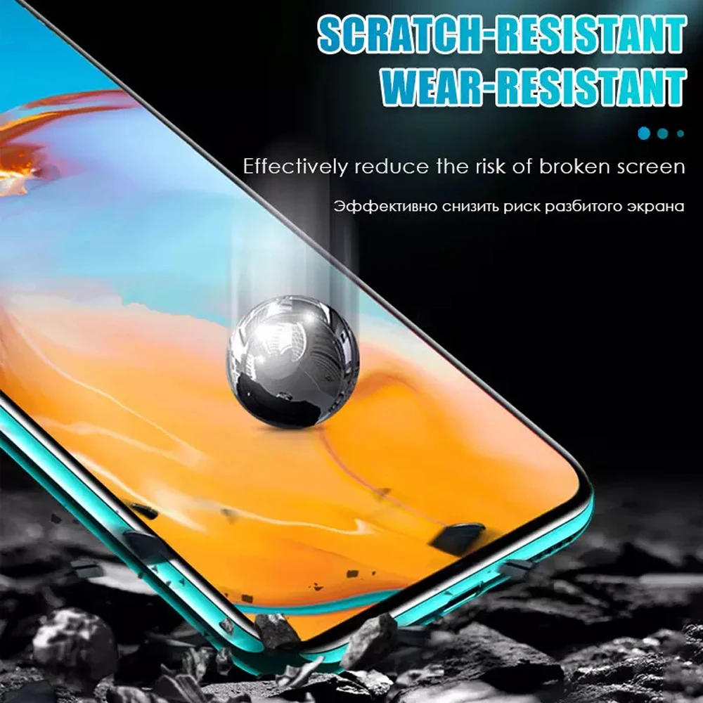 2 шт Мягкий Полный Чехол для huawei P40 lite E pro plus P30 P20 Гидрогелевая пленка защитная