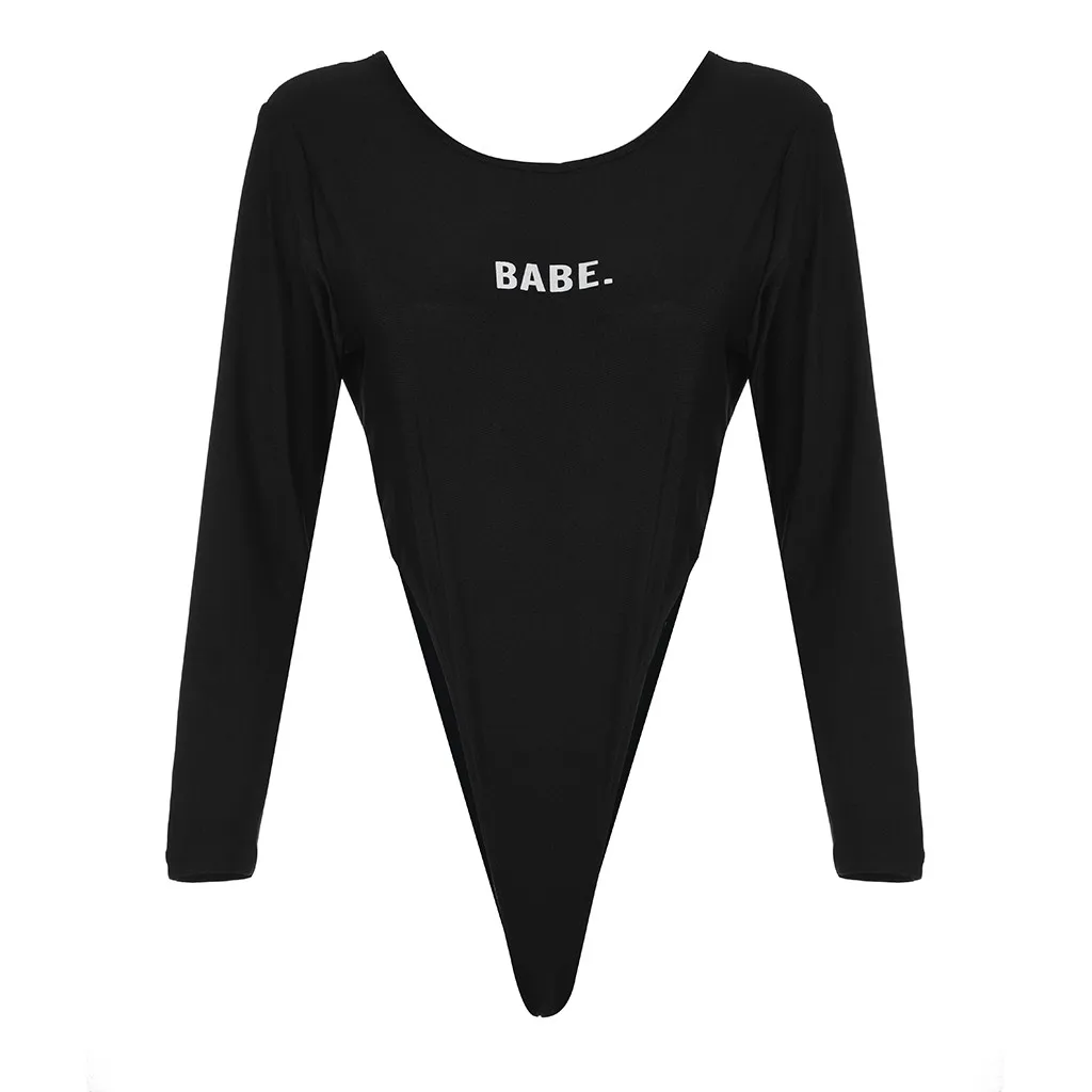 Сексуальное обтягивающее боди для женщин с высокой талией и круглым вырезом