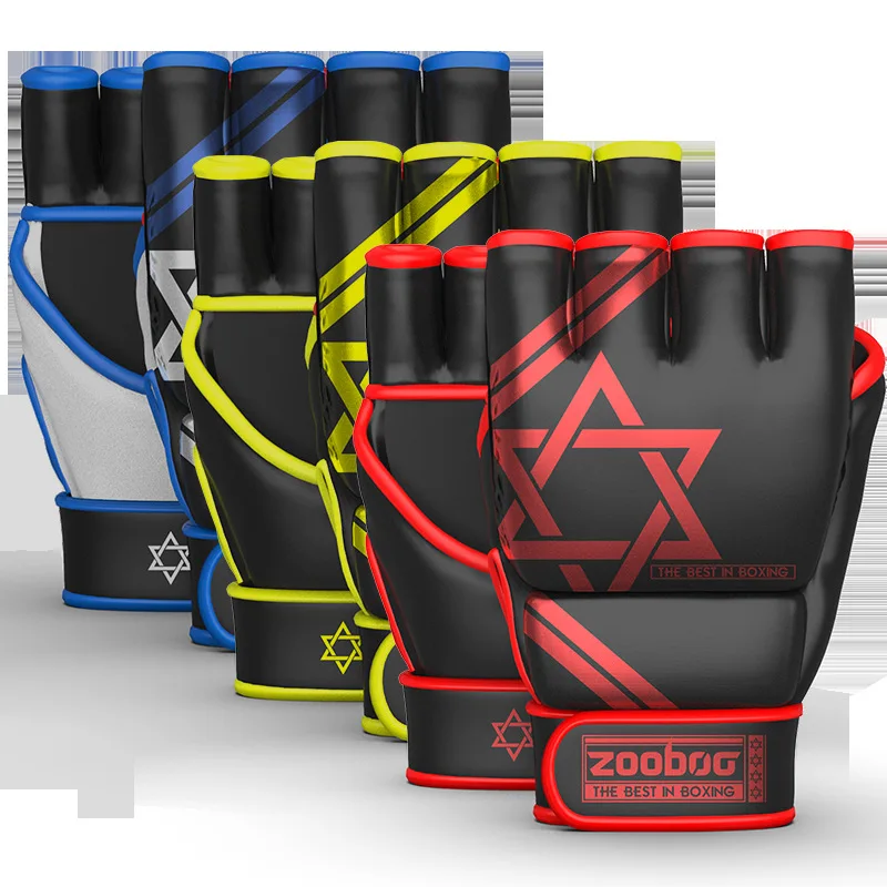 Professional Half Finger Boxing Gloves for Men Women Pu Muay Thai Sanda Match Fighting Gloves MMA Training Equipment Wholesale