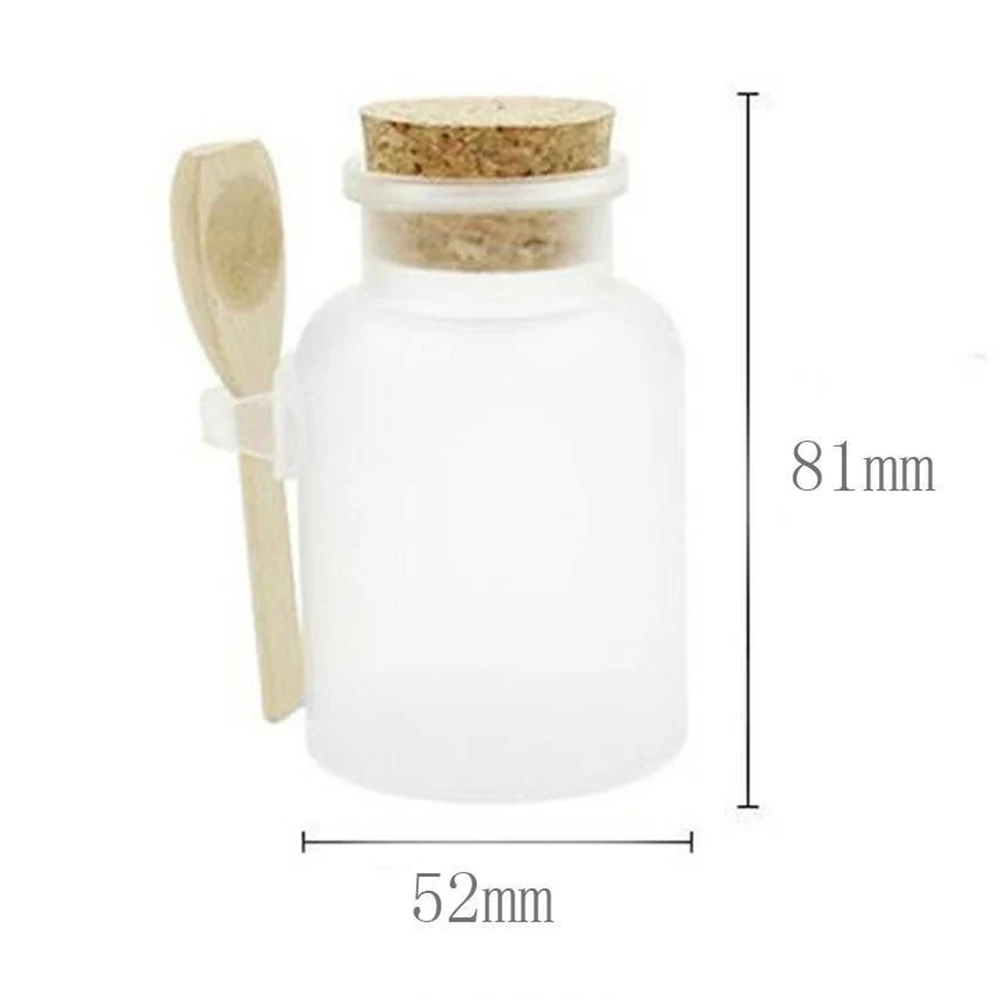 

Scrub ABS Bath Salt Jars Cosmetic Mask Jar With Wood Spoon DIY Handmade Bath Salt Container Packaging Bottles