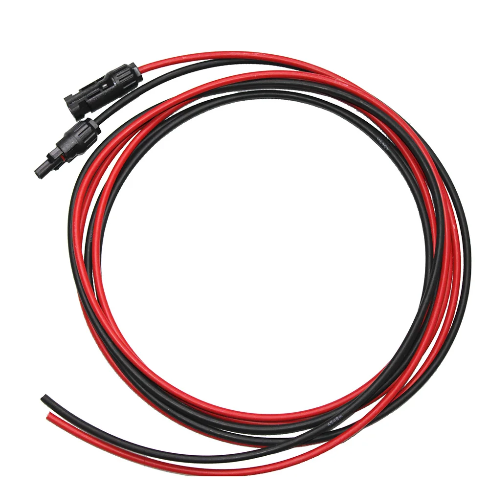 1 Pair 4mm 2.5squar Solar Panel Photovoltaic Cable Copper Wire Black and Red with Waterproof Connector Solar PV Cable 6/4/2.5 mm
