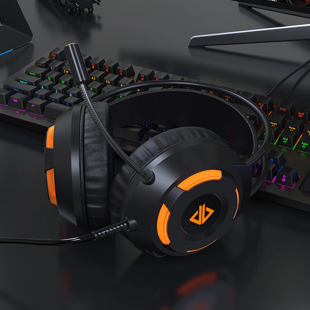 Светящиеся наушники Ajazz AX120 аудиоразъем 3 5 мм USB-разъем 50 объемный бас музыка