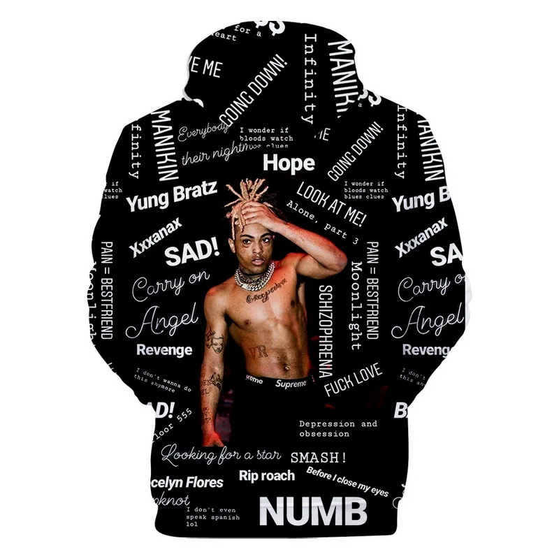 Xxxtentacion толстовки стильные мужские брендовые модные толстовки образец 3D принт осенние пуловеры с длинными рукавами в стиле хип-хоп Большие размеры