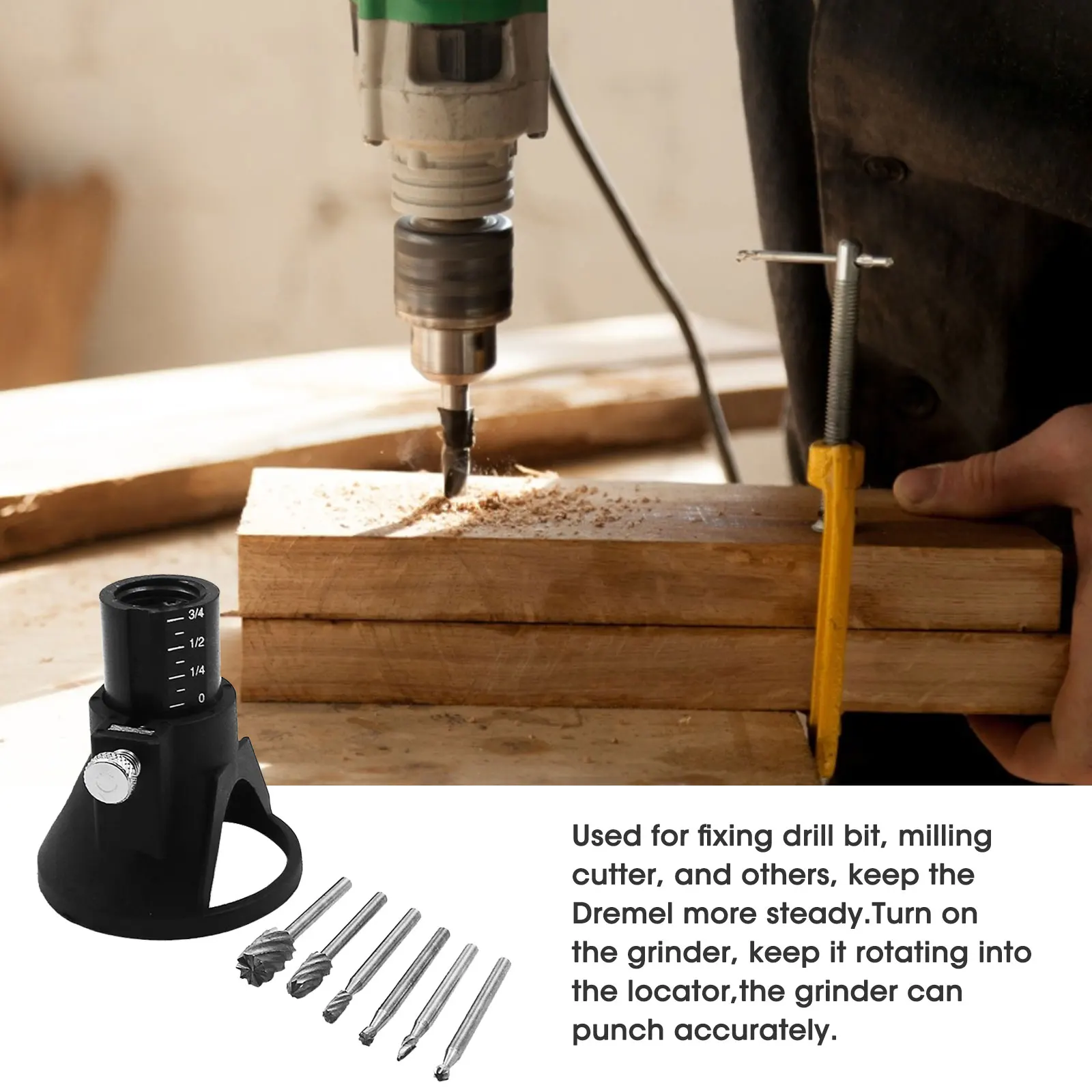 

7pcs Rotary Multi Tool Router Drill Bits Set Horn Accessories For Electric Grinders File Combination Set Horn Cover Holder