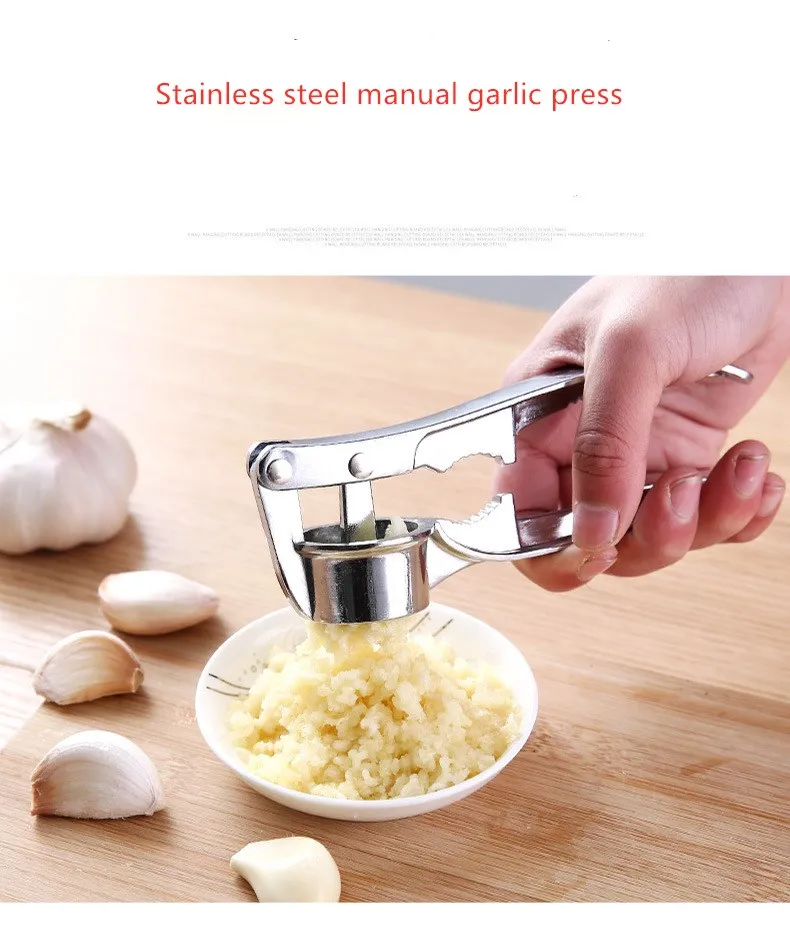 

Stainless steel garlic crusher kitchen cooking vegetable ginger press masher handheld ginger mincer tool