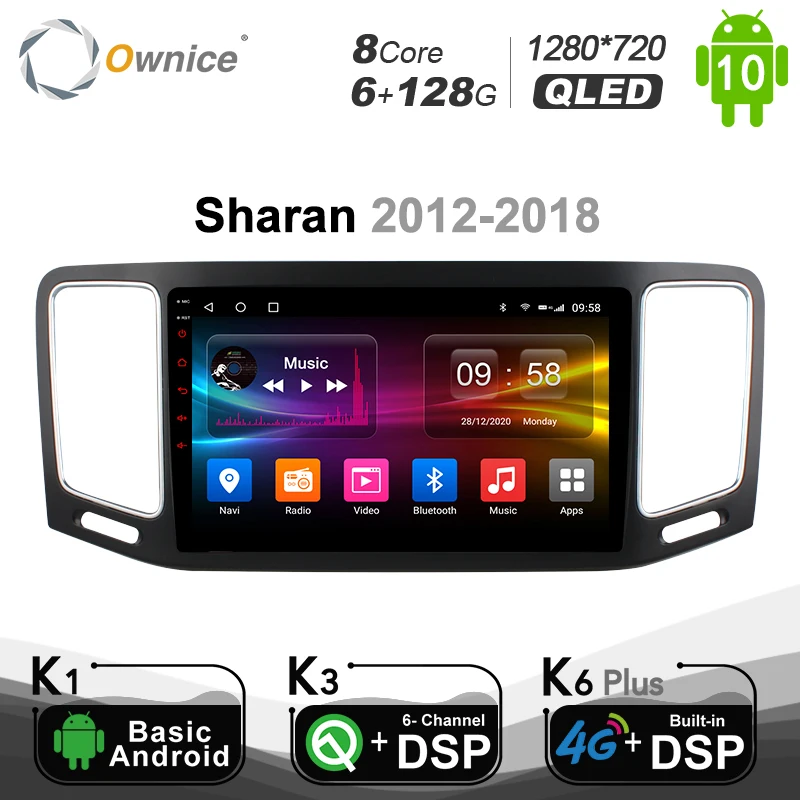 

6G+128G Ownice Android10.0 2 DIN Car DVD GPS Radio For Volkswagen VW Sharan 2012-2018 Navigation DSP SPDIF 4G LTE 1280*720