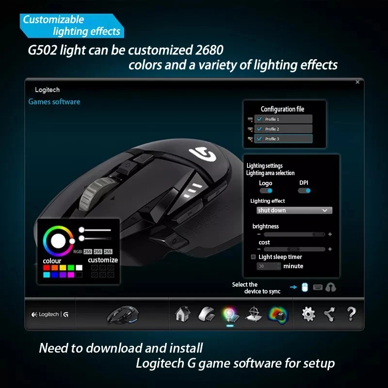 Мышь Logitech G502 HERO / G304/G305 игровая Проводная Механическая противовес RGB