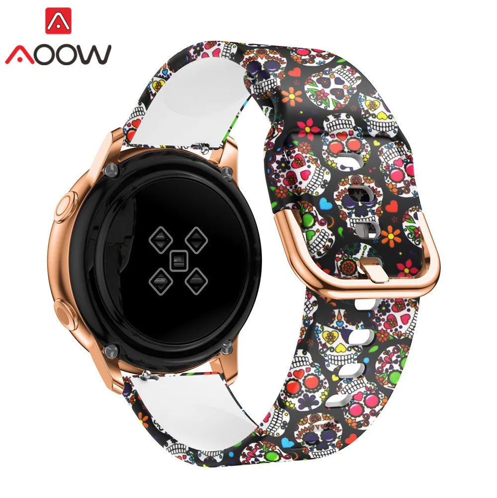 20 мм силиконовый ремешок для часов samsung Galaxy Watch Active 42 мм S2 Huami Amazfit Bip Leopard браслет с принтом ремешок Correa