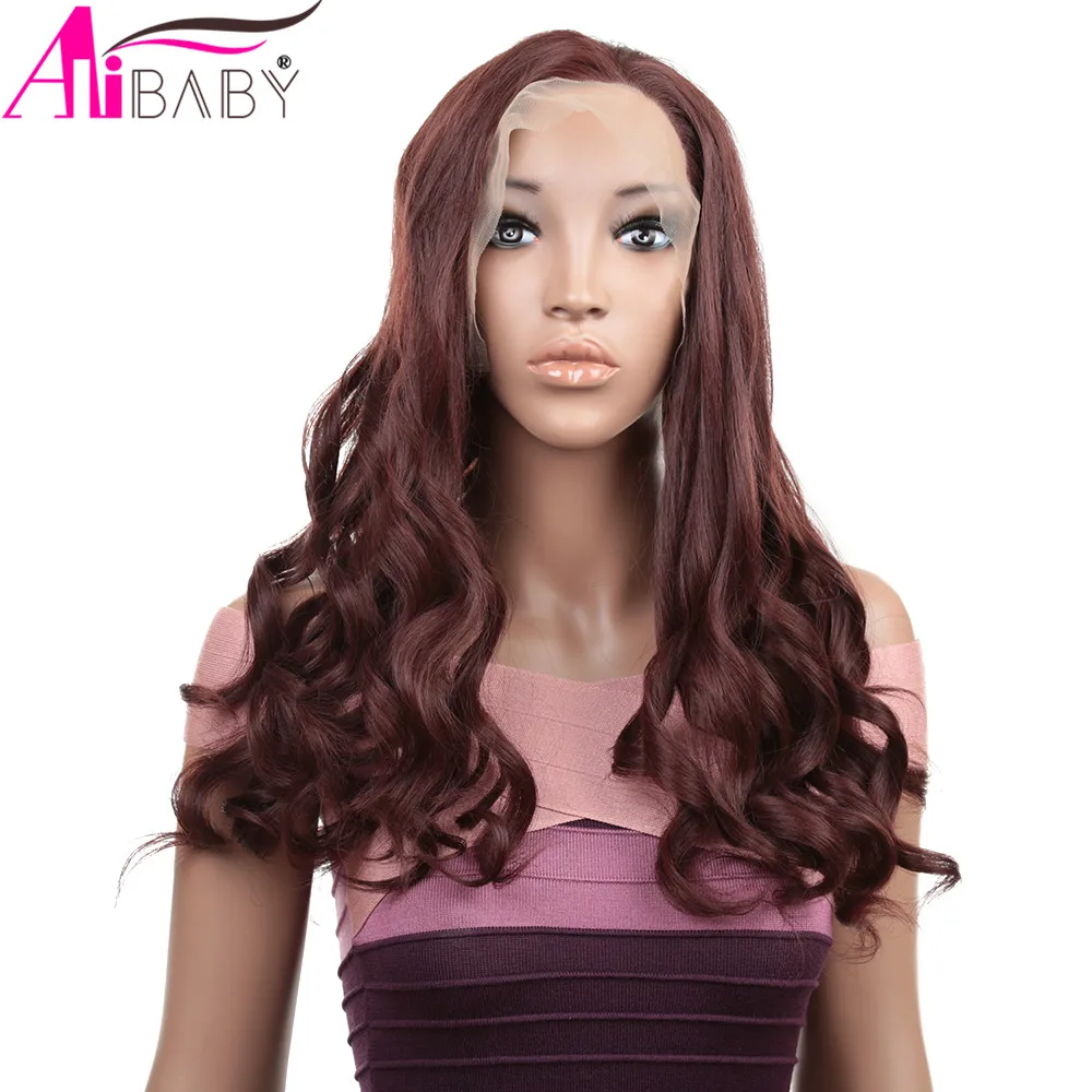 Длинный синтетический парик на сетке спереди для чернокожих женщин термостойкие