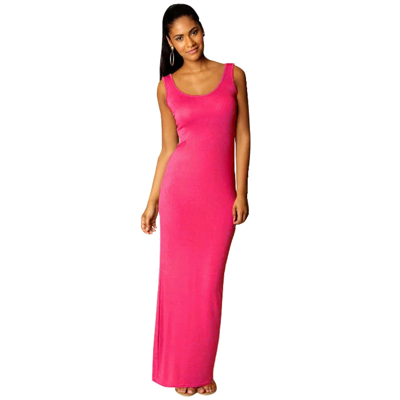 2020 Spring Summer Elegant Party Sexy Long Dress Women Clothes O-neck Sleeveless Slim Ladies Dresses Plus Size Maxi Femme | Женская
