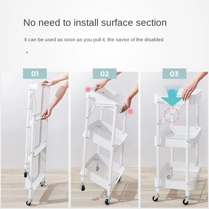 Трехуровневая тележка для хранения вращающиеся колеса органайзер кухни и ванной