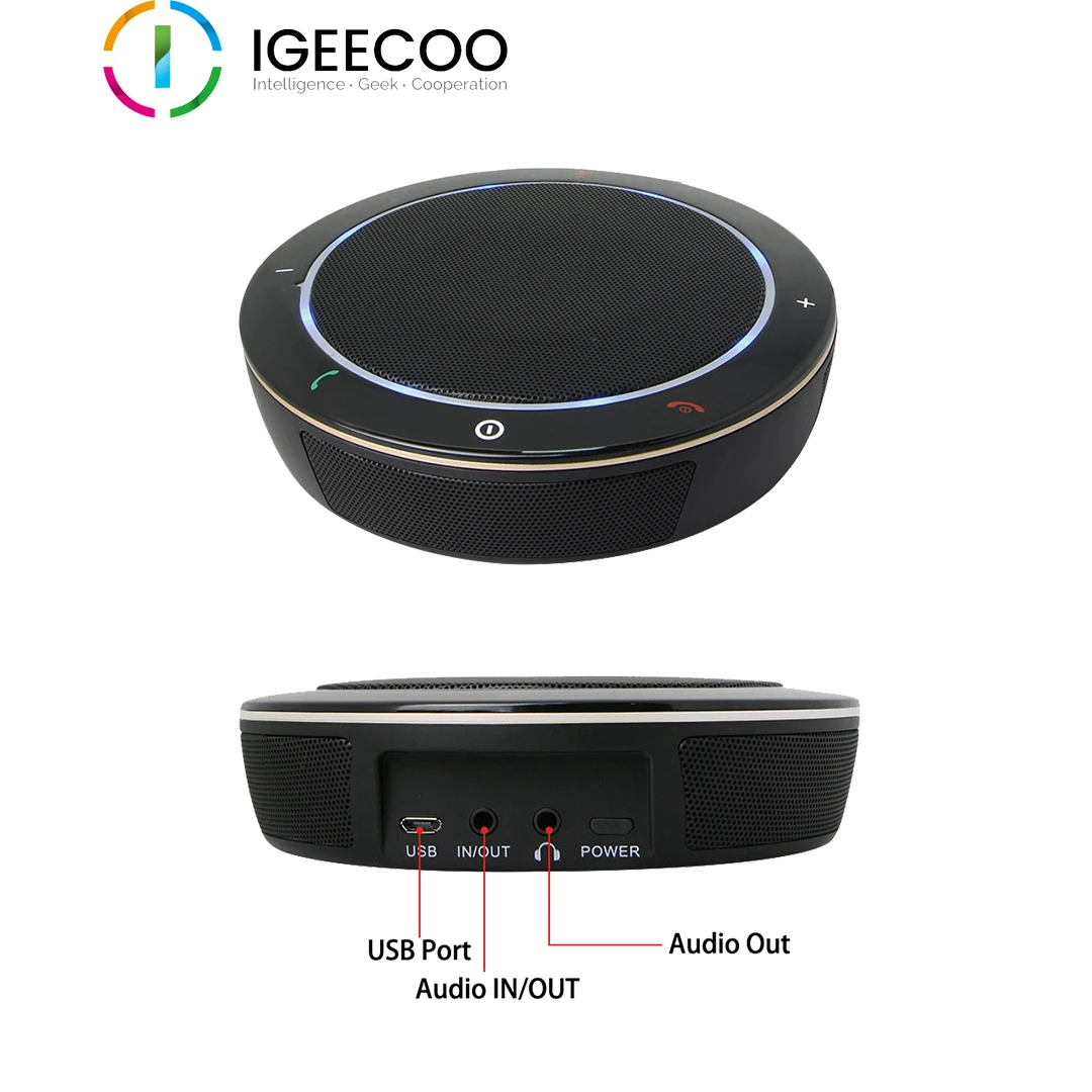 저렴한 Igeecoo에서 화상 회의를위한 2.4G 무선 회의 마이크 무 지향성 사운드 스테이션 마이크