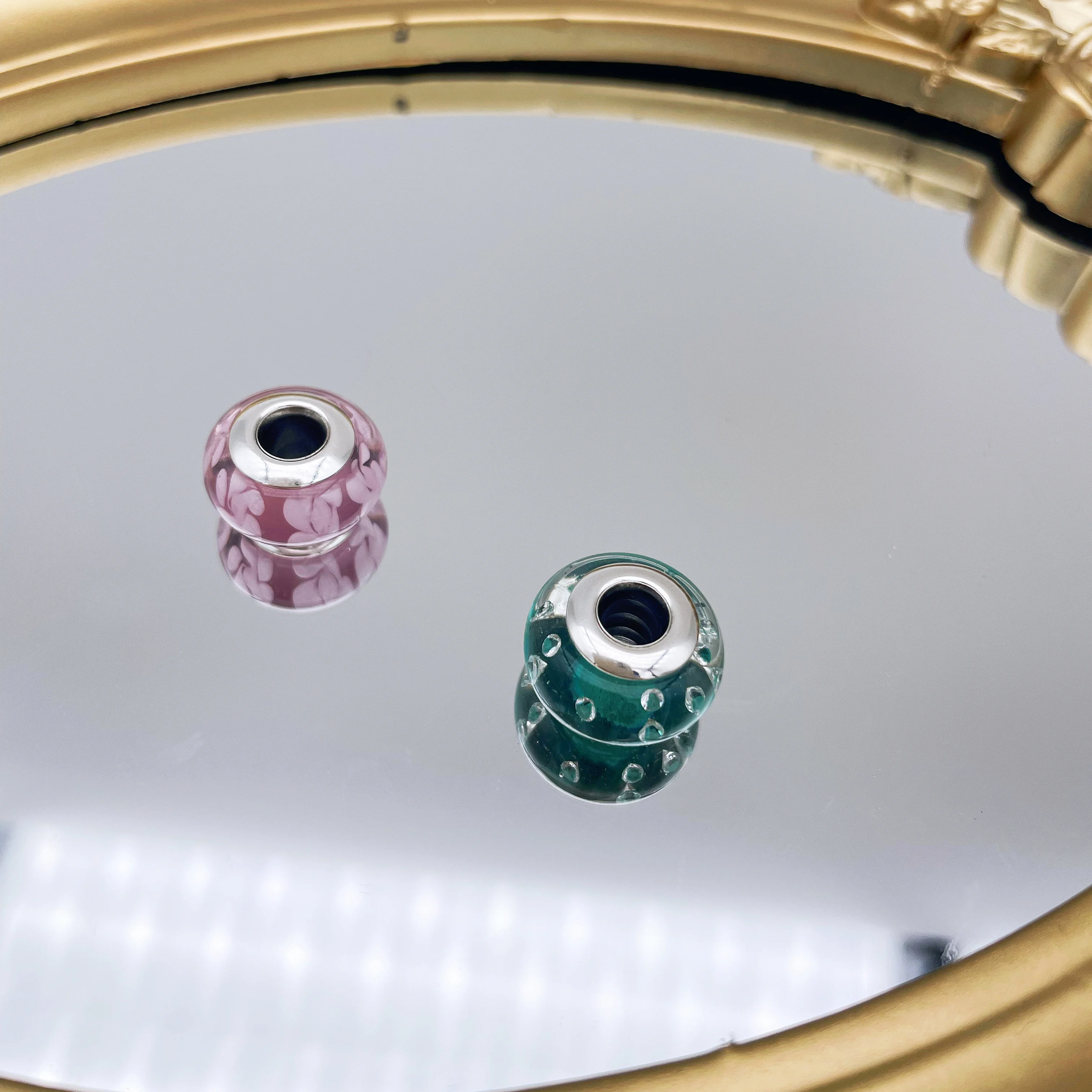 Оригинальные матовые красочные искусственные бусины из серебра 925 пробы