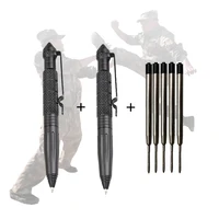 2 pcs defence tactical pen aviation aluminum anti skid military tactical pen glass breaker pens selfe defence edc outdoor tools