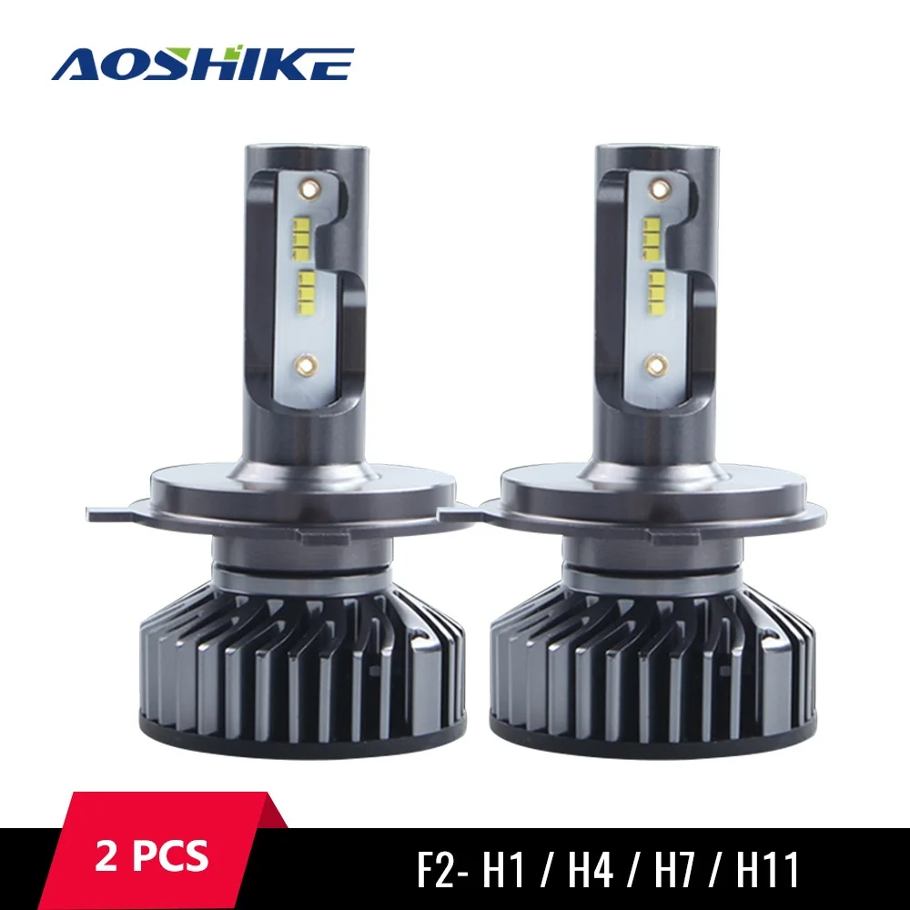 AOSHIKE 2 шт. Автомобильные фары H1 H4 H7 H11 светодиодный лампы 8000лм автомобиль F2 ZES 12 В 24 в