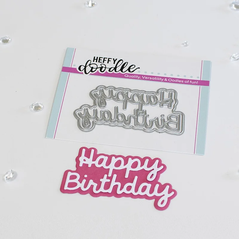

Happy Birthday Letters Metal Cutting Dies Shape for Scrapbooking Craft Die Cut Stencil Card Make Mould Sheet Decoration Design