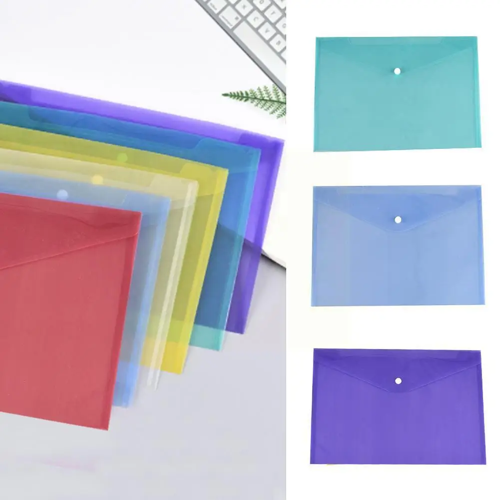 

1pcs A4 Transparent File Folder Binder Waterproof File Office Filing Envelope School Supplies Organizer Business Document H F5V2