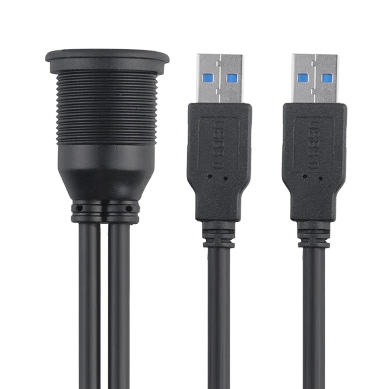 2 порта двойной Usb 3 0 удлинитель Aux смывное крепление для автомобиля Удлинительный