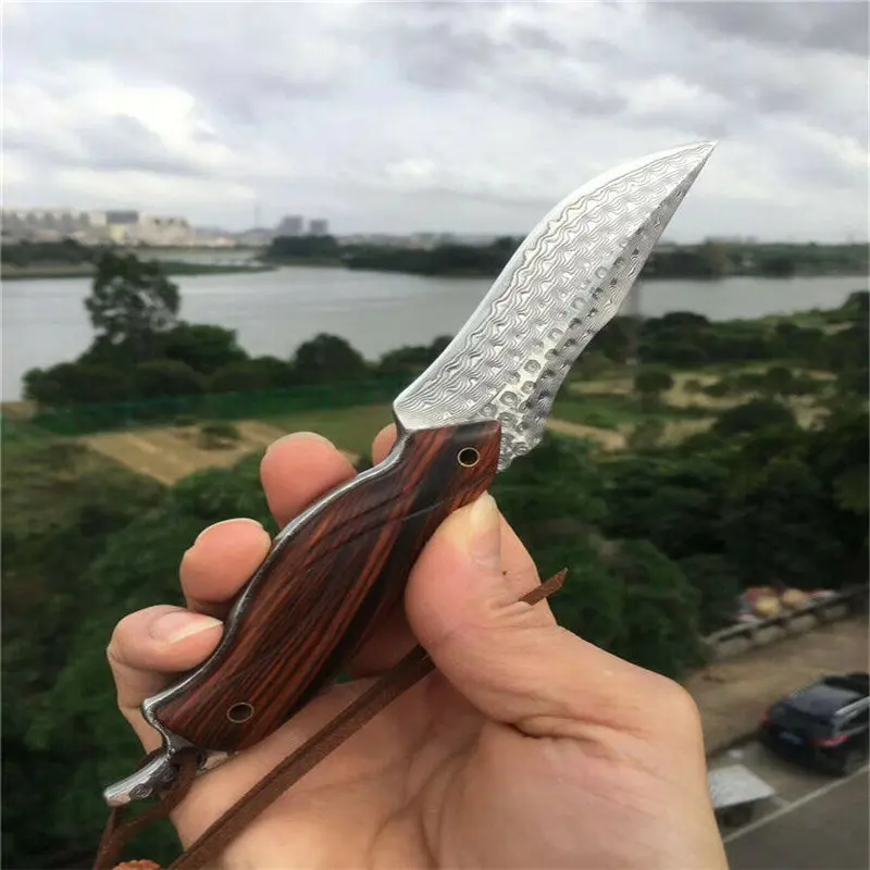 MASALONG Parrot Vg10 Киль интегрированный Дамасская сталь острый Карманный нескладной нож(ограниченная серия) Kni151